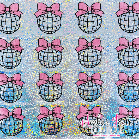 Disco Ball - Pink Coquette Bow