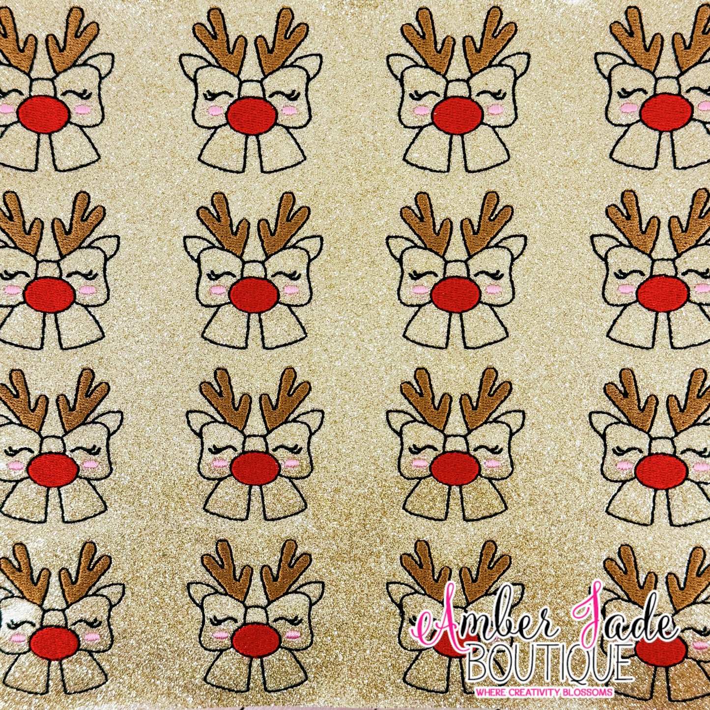 Christmas Bow - Reindeer (Red Nose)