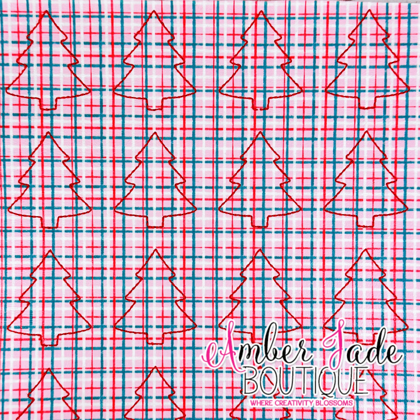 *LIMITED* Christmas Tree Silhouette - Pink Plaid