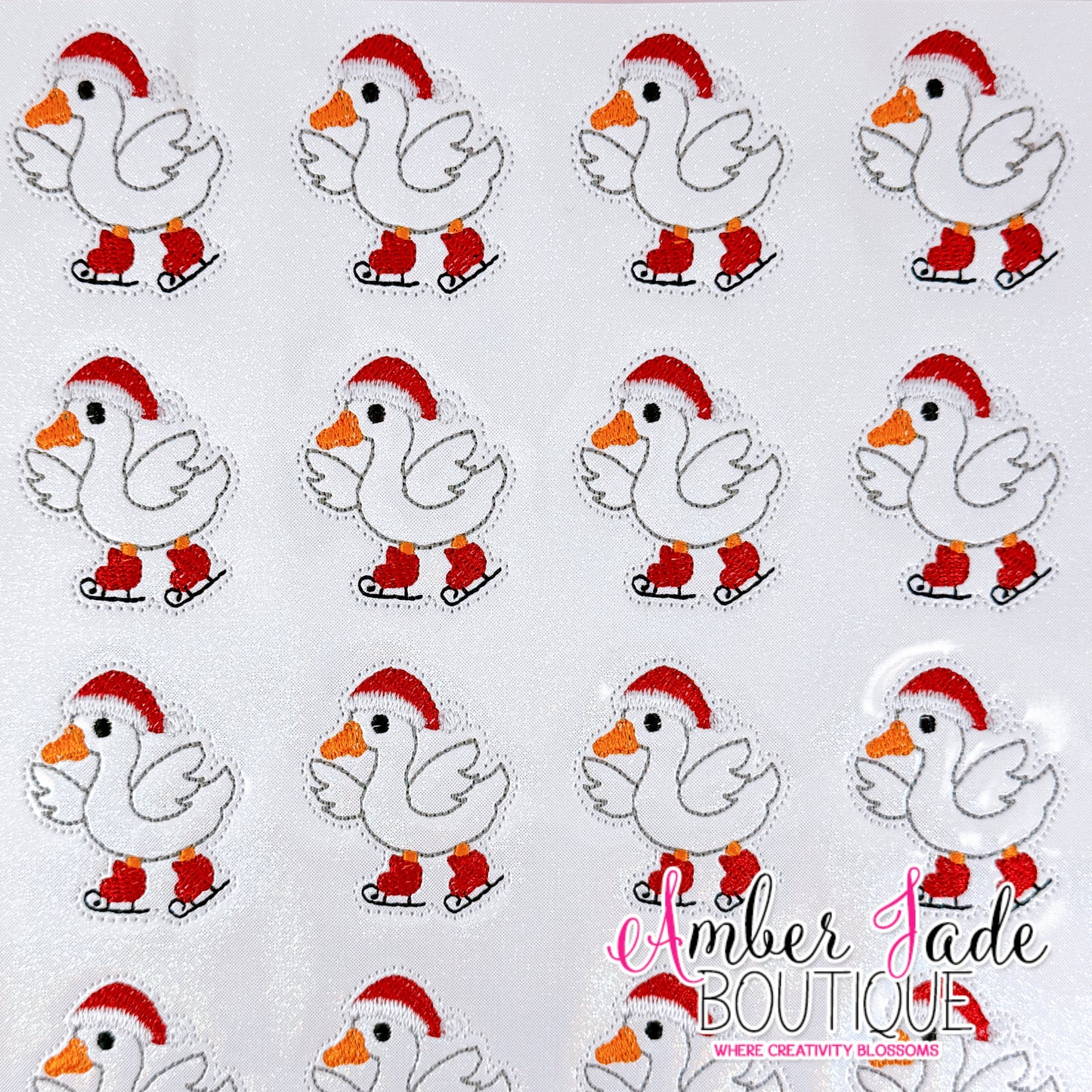 Santa Hat Skating Goose