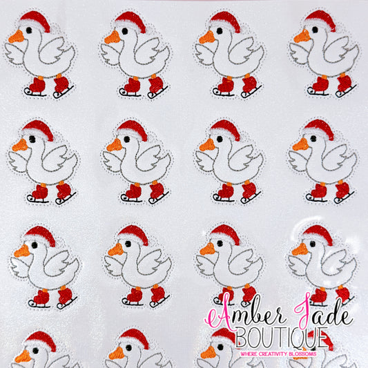 Santa Hat Skating Goose