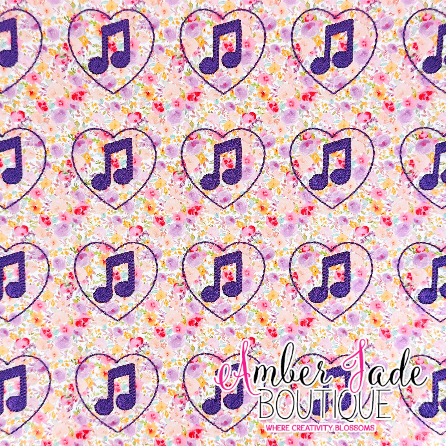 Music Love Heart - Floral