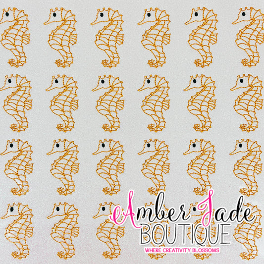Seahorse- White/Gold