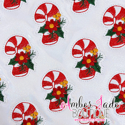 Candy Cane Floral - RED