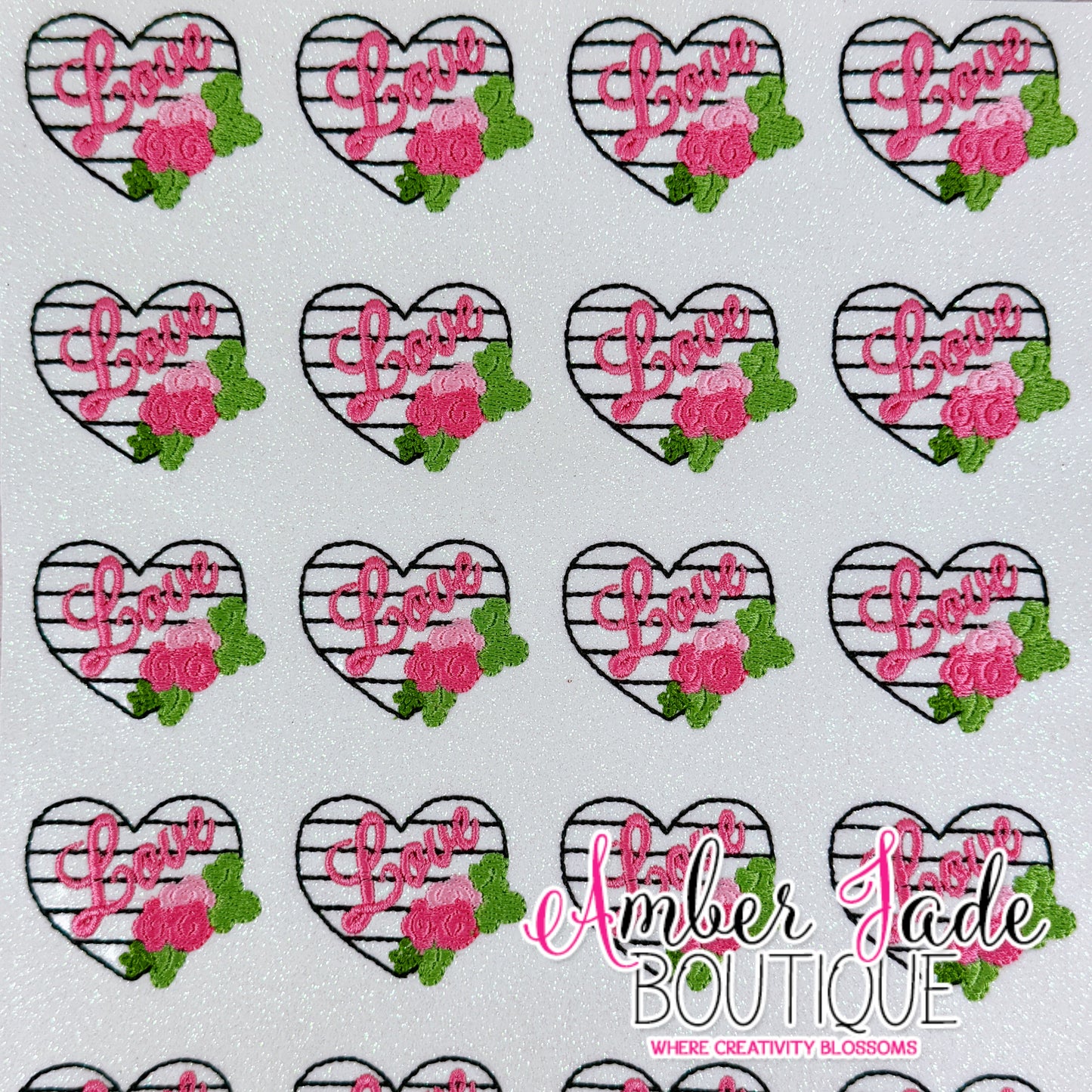 Floral Heart Stripe