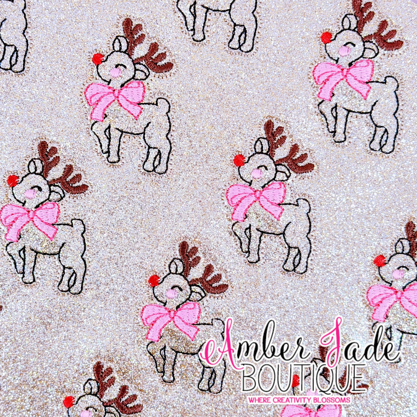 Christmas Reindeer - Pink Bow