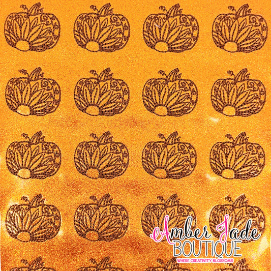 Pumpkin Sunflower Redwork - Orange