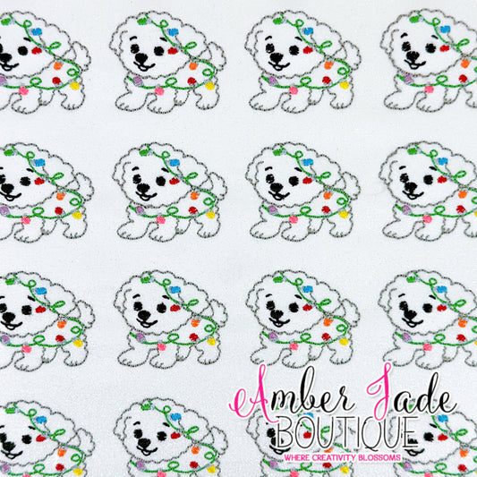 White Dog Christmas Lights