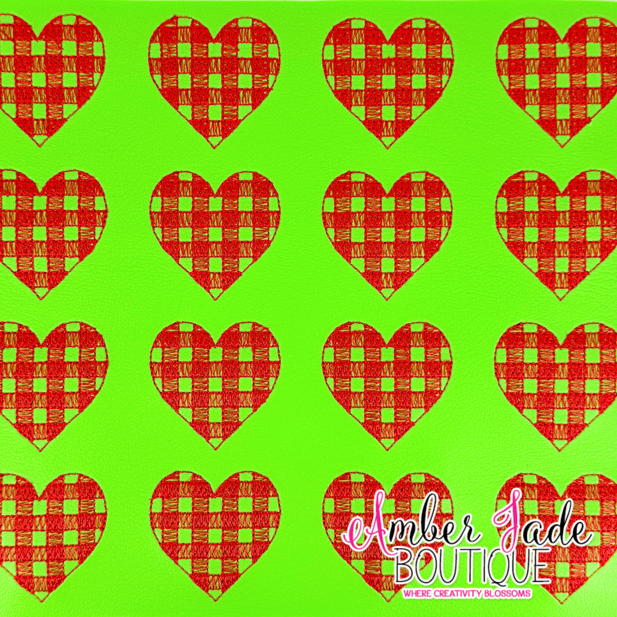 Plaid Heart - Green & Red