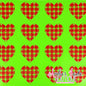 Plaid Heart - Green & Red
