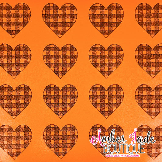 Plaid Heart - Orange & Brown