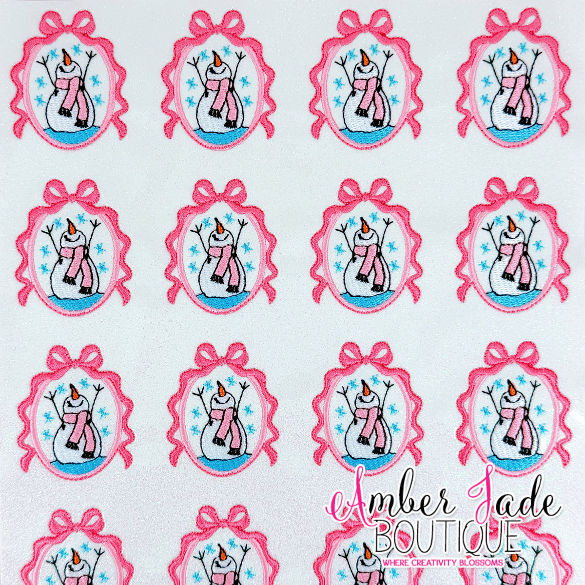 Snowman Frame - Pink
