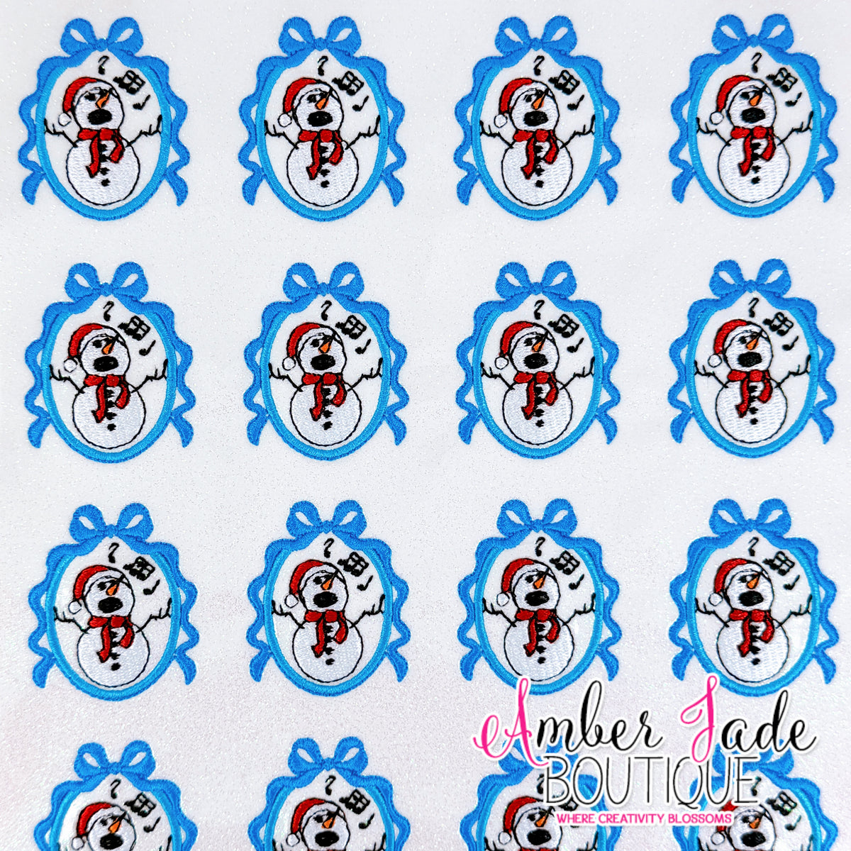Musical Snowman Frame - Blue