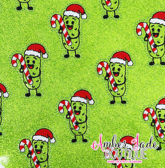 Christmas Pickle Holding Candy Cane