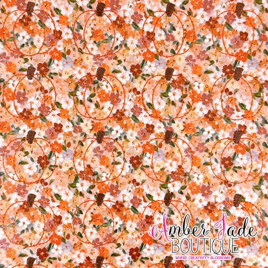 *LIMITED* Pumpkin - Fall Floral Watercolor