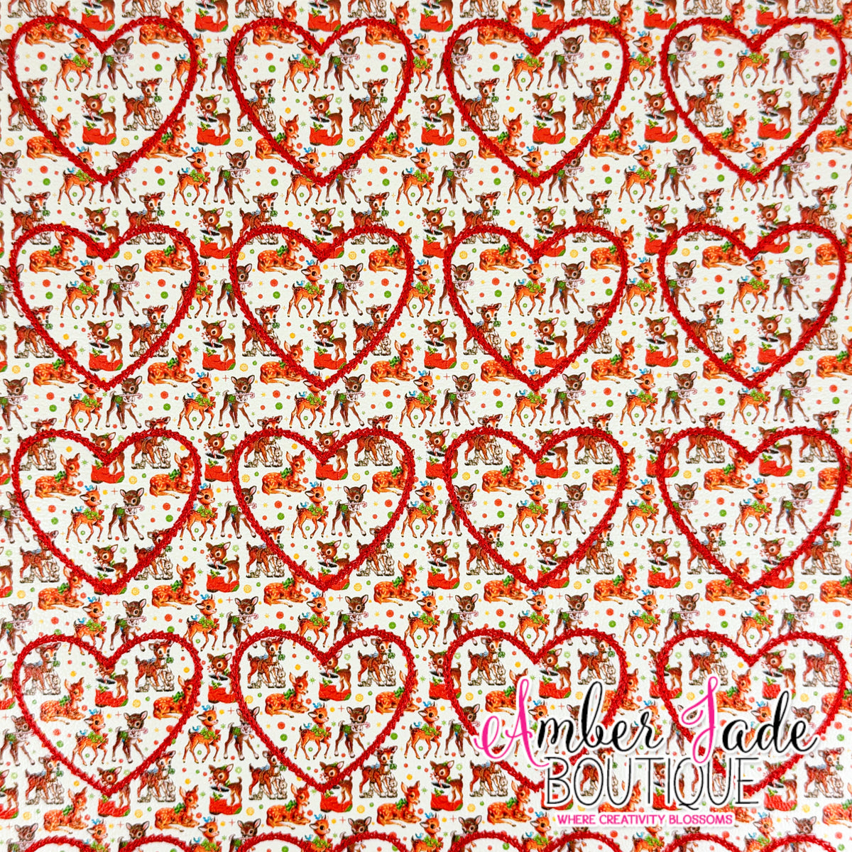 *LIMITED* Christmas Heart - Vintage Reindeer