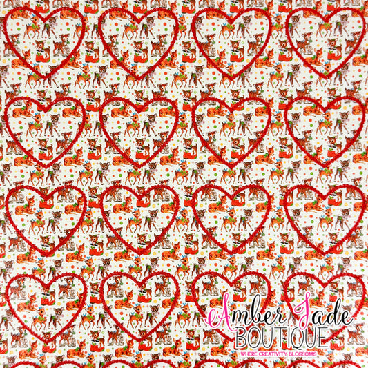 *LIMITED* Christmas Heart - Vintage Reindeer