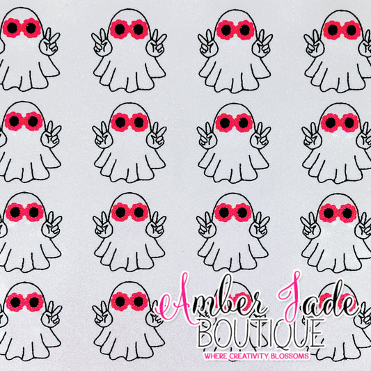 Peace Ghost Retro Glasses (Pink)