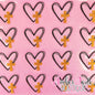 Sketch Heart Cross - PINK