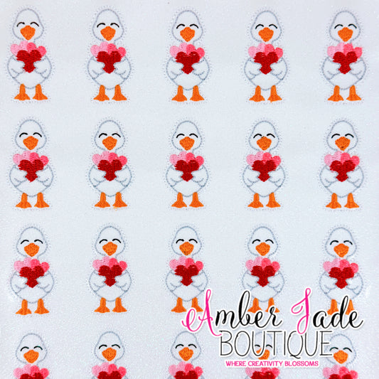 Goose Holding Hearts