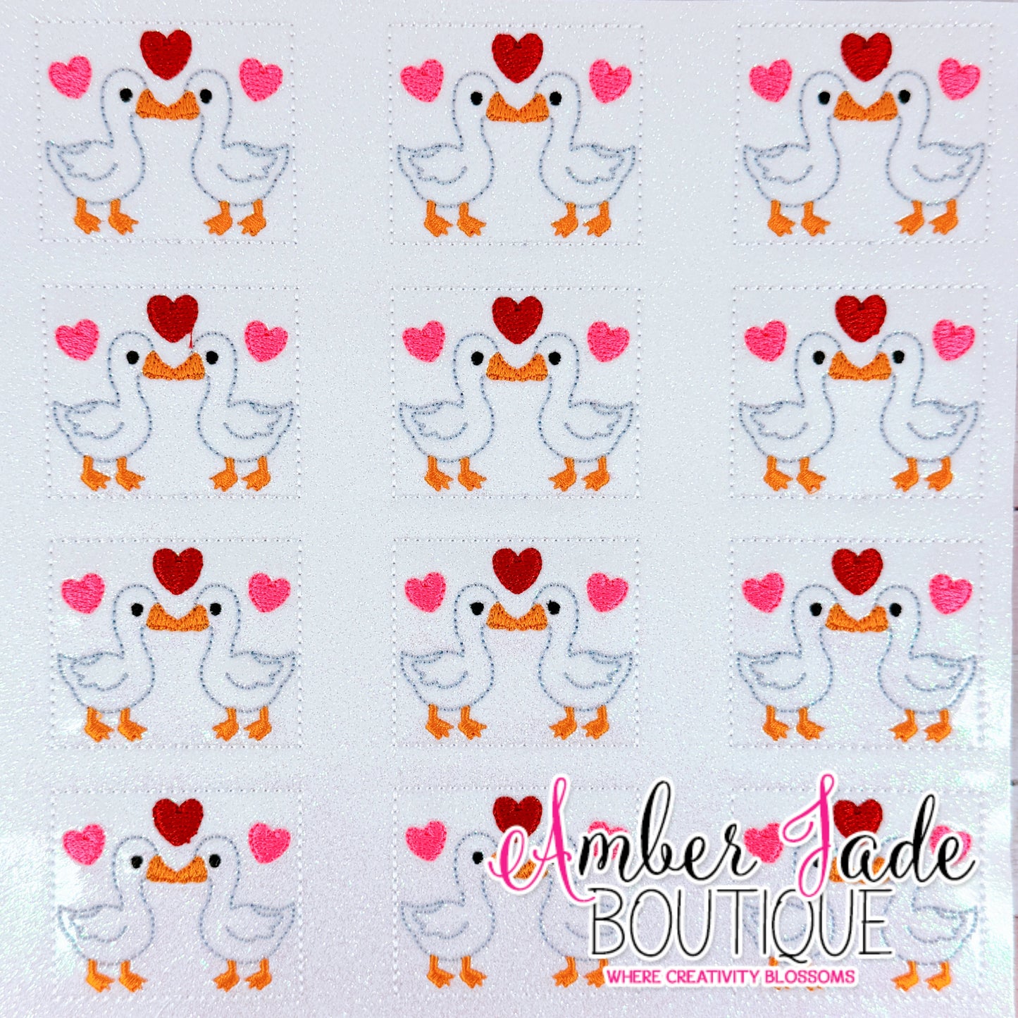 Valentine Geese Kissing