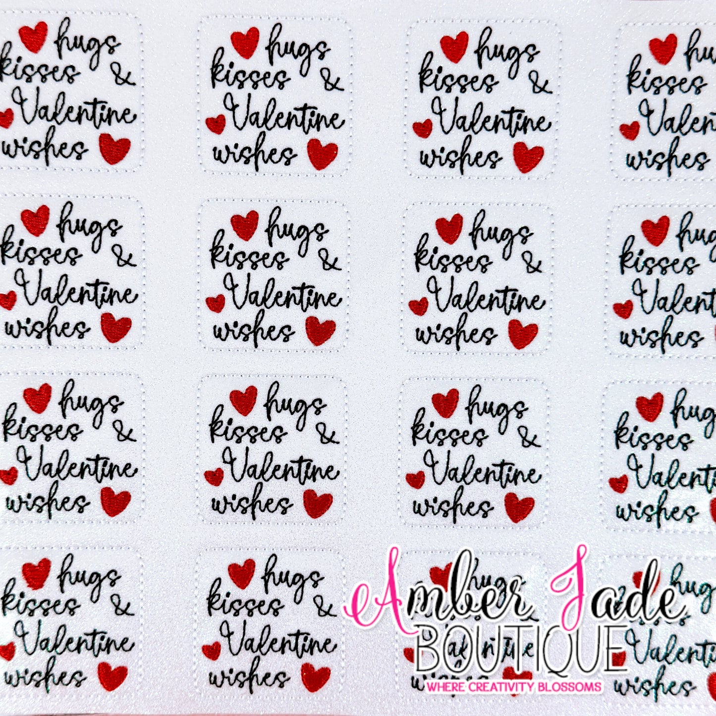 Hugs Kisses & Valentine Wishes #2 - WHITE