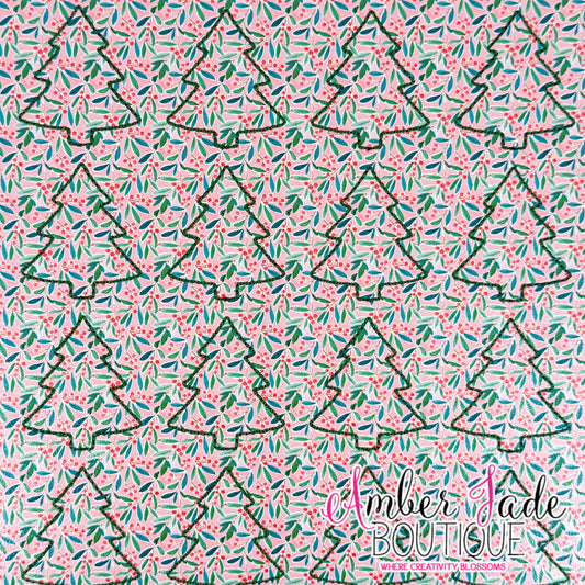 *LIMITED* Christmas Tree - Preppy Pink Christmas Holly