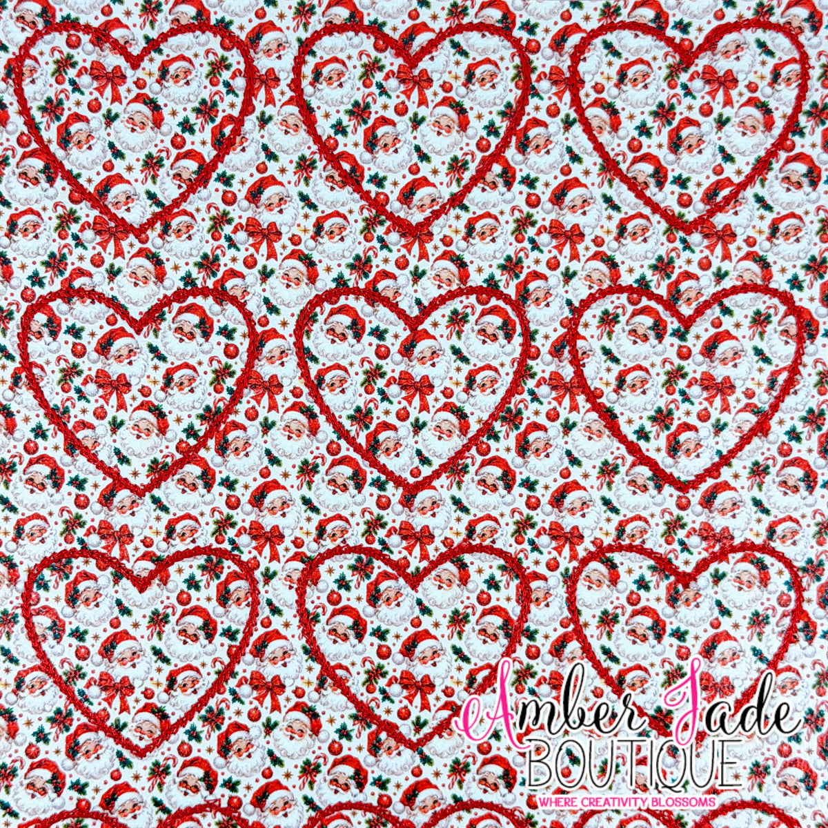 *LIMITED* Heart - Santa Holly & Bows