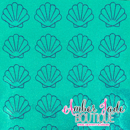 Seashell - Mint & Purple Glitter