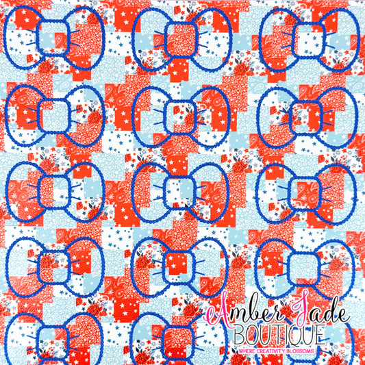 *LIMITED* Bow - Patriotic Patchwork