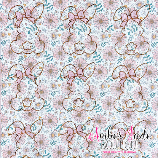 *LIMITED* Coquette Bunny Silhouette - Floral 1