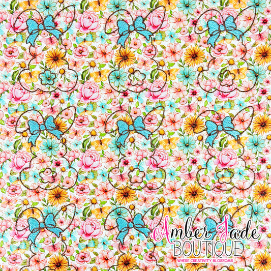 *LIMITED* Coquette Bunny Silhouette - Floral 2