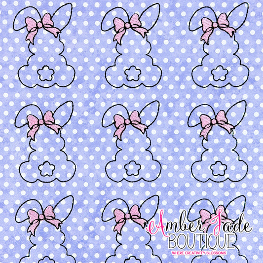 *LIMITED* Coquette Bunny Silhouette - Polka Dot PURPLE