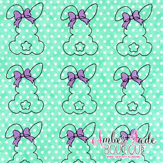 *LIMITED* Coquette Bunny Silhouette - Polka Dot MINT
