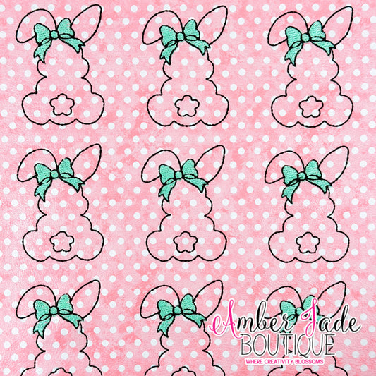 *LIMITED* Coquette Bunny Silhouette - Polka Dot PINK