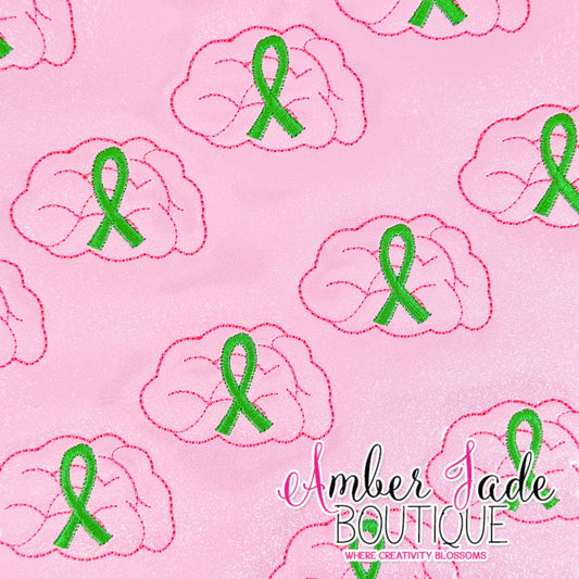 Brain With Green Ribbon - Mental Health