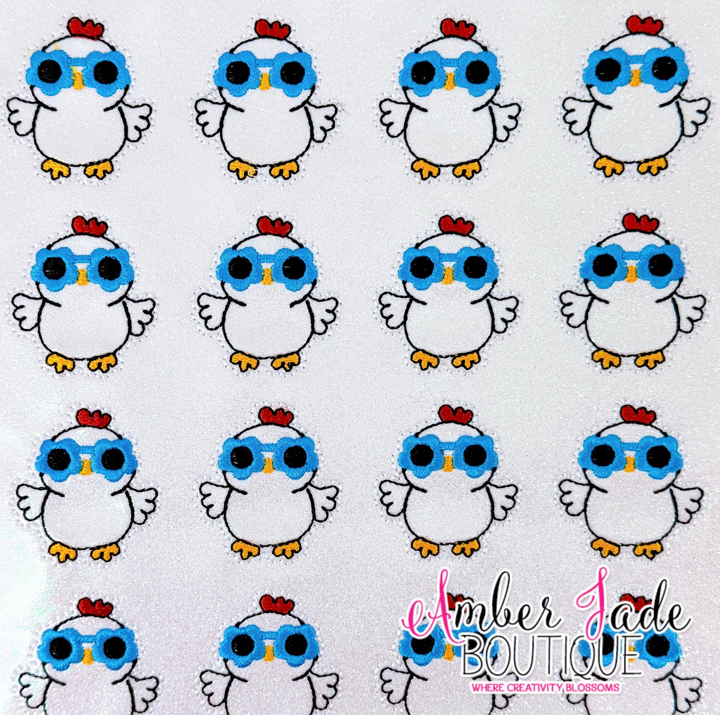 Chicken with Glasses - Blue Glasses