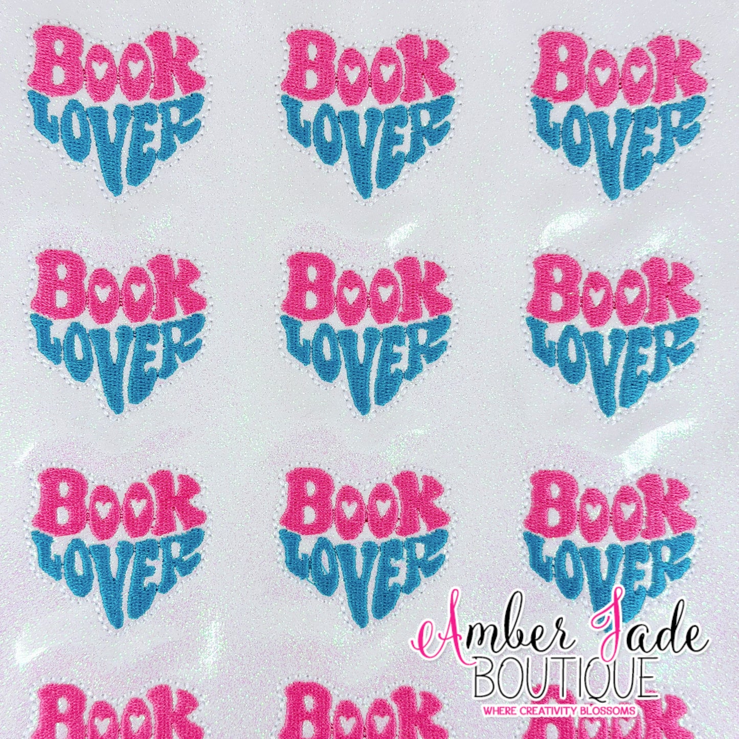 Book Lover Heart - Pink & Teal