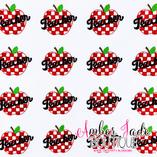 Retro Teacher Apple - White