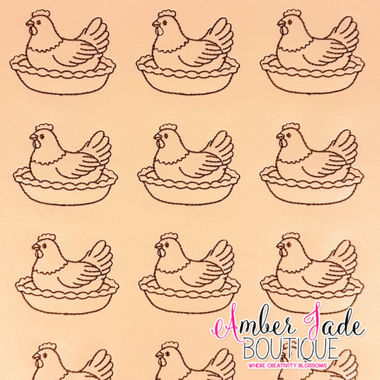 Vintage - Hen on nest - TAN