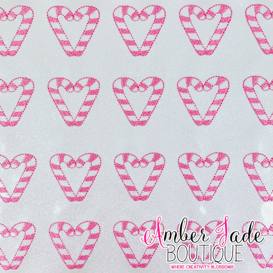 Candy Cane Heart - PINK