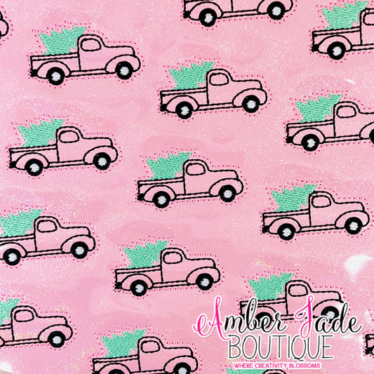 Pick Up Truck With Tree - Pink/ Mint