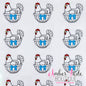 Nesting Hen - WHITE GLITTER