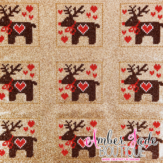 Cross Stitch Reindeer 2 (Set of 3)