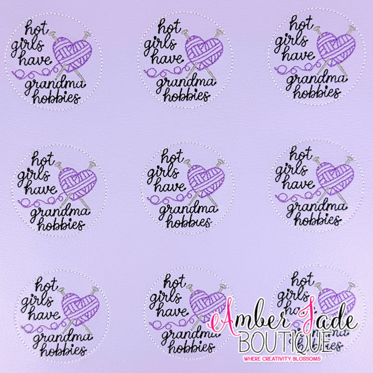 Hot Girls Have Grandma Hobbies - Knitting (Set of 3)