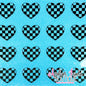 Checkered Heart - BLUE