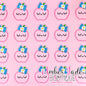 Pink Apple with Blue Bow
