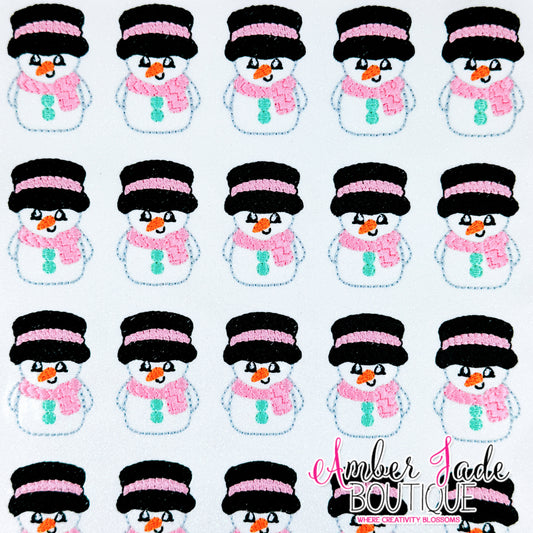 Christmas Snowman - Pink & Mint