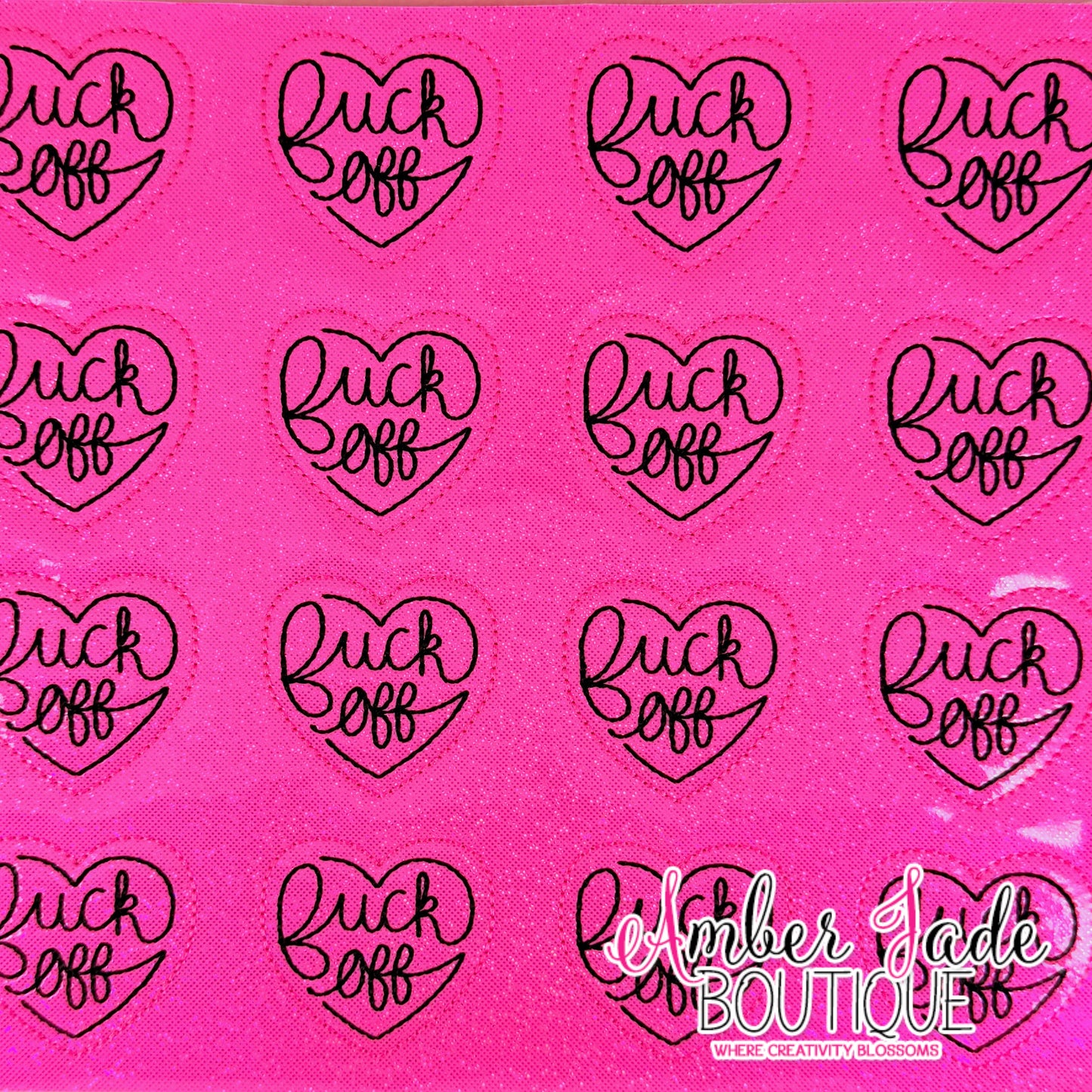 Fuck Off Heart - HOT PINK