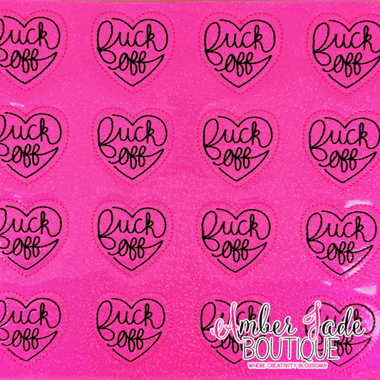 Fuck Off Heart - HOT PINK